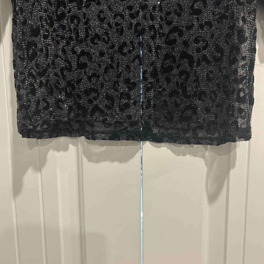 Zara Black Leopard Print Sheer Blouse Women’s Size M - Picture 4 of 6